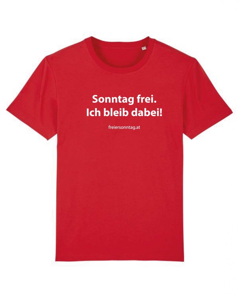 rotes Sonntags-T-Shirt